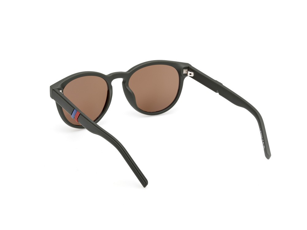 Occhiali da sole K-Way KW0011 (97H) colore verde scuro opaco  forma rotondo lenti marrone polarizzato
