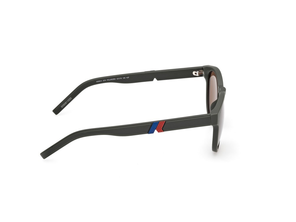 Occhiali da sole K-Way KW0011 (97H) colore verde scuro opaco  forma rotondo lenti marrone polarizzato