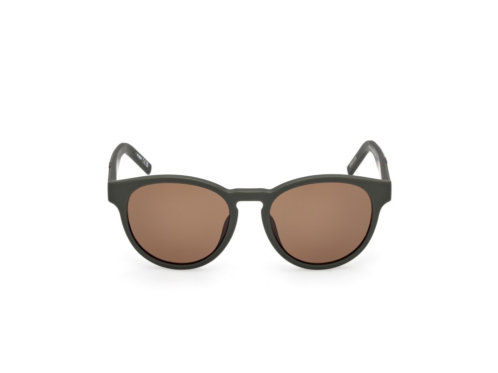 Occhiali da sole K-Way KW0011 (97H) colore verde scuro opaco  forma rotondo lenti marrone polarizzato