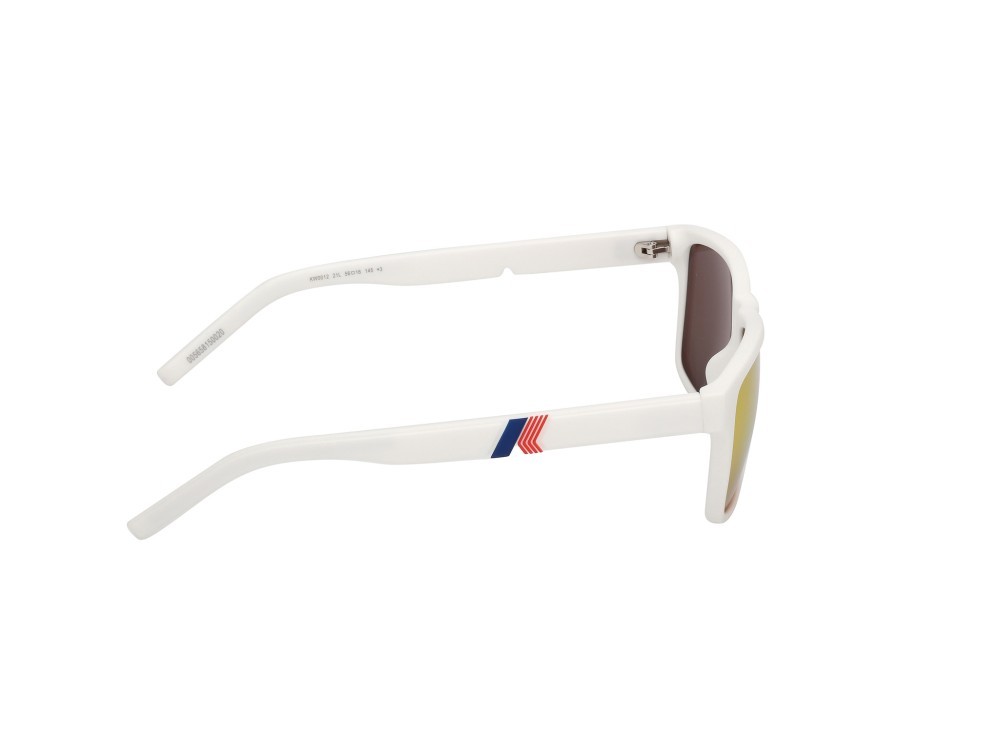 Sunglasses K-Way KW0012 (21L) color bianco opaco shape rectangle lenses roviex specchiato