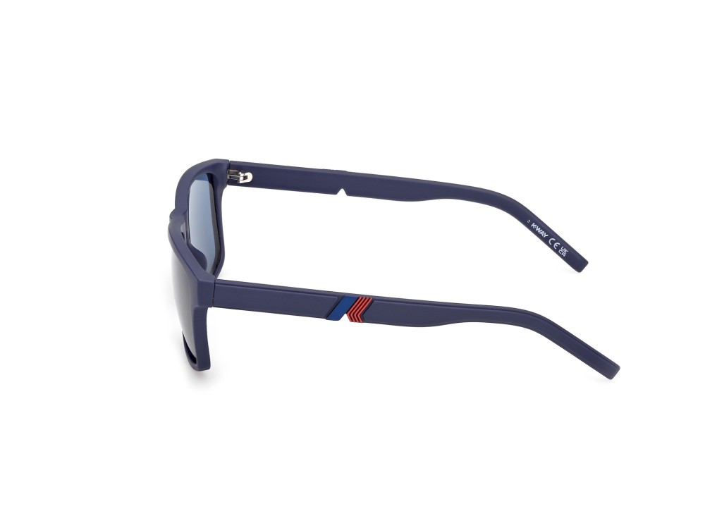 Sunglasses K-Way KW0012 (91V) color blu opaco shape rectangle lenses blu