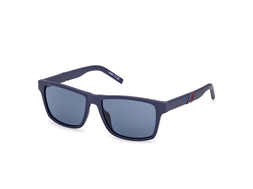 Sunglasses K-Way KW0012 (91V) color blu opaco shape rectangle lenses blu