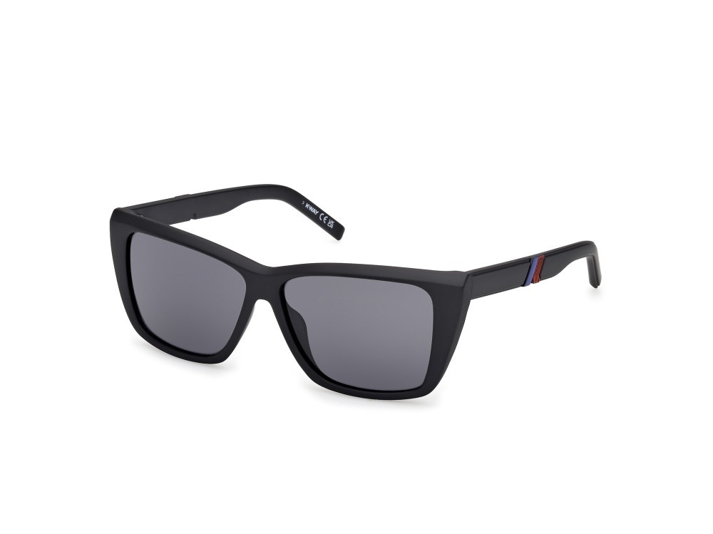 Occhiali da sole K-Way KW0013 (02A) colore nero opaco  forma farfalla lenti fumo