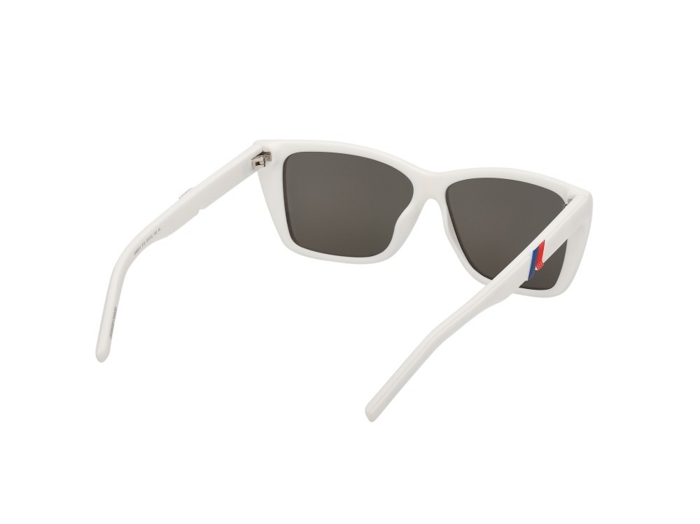 Occhiali da sole K-Way KW0013 (21G) colore bianco opaco forma farfalla lenti marrone specchiato