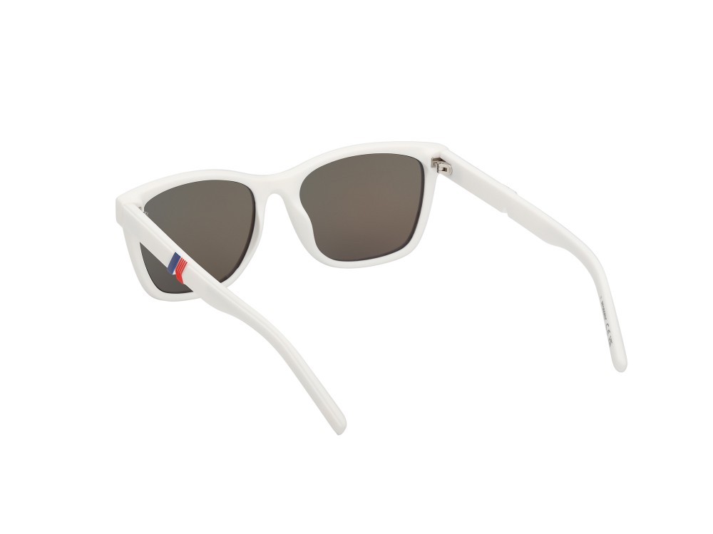Occhiali da sole K-Way KW0014 (21X) colore bianco opaco forma rettangolare lenti blu specchiato