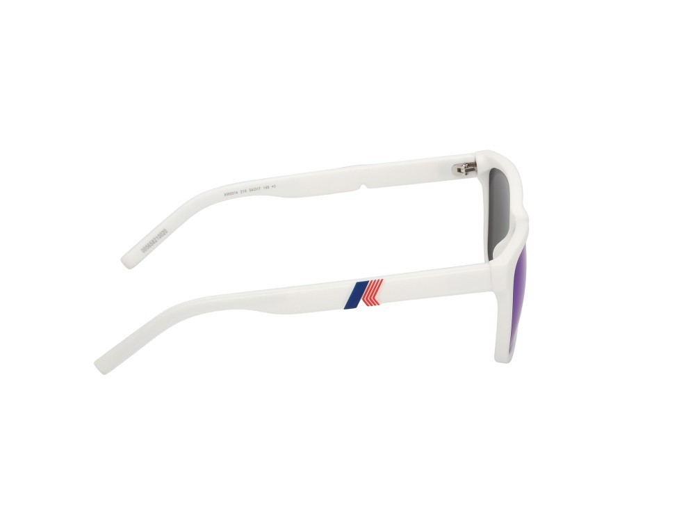 Occhiali da sole K-Way KW0014 (21X) colore bianco opaco forma rettangolare lenti blu specchiato