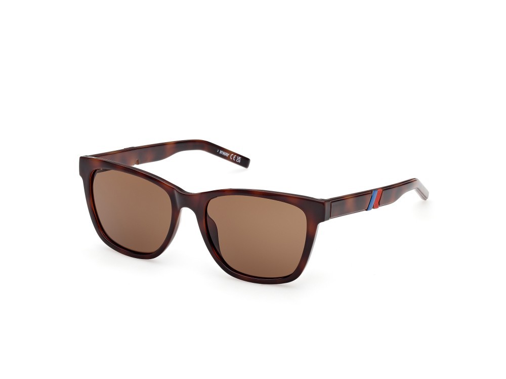 Occhiali da sole K-Way KW0014 (52H) colore avana scura forma rettangolare lenti marrone polar.