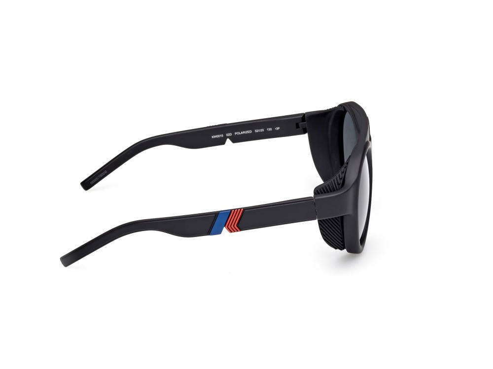 Occhiali da sole K-Way KW0015 (02D) colore nero opaco forma rotondo lenti fumo polar.