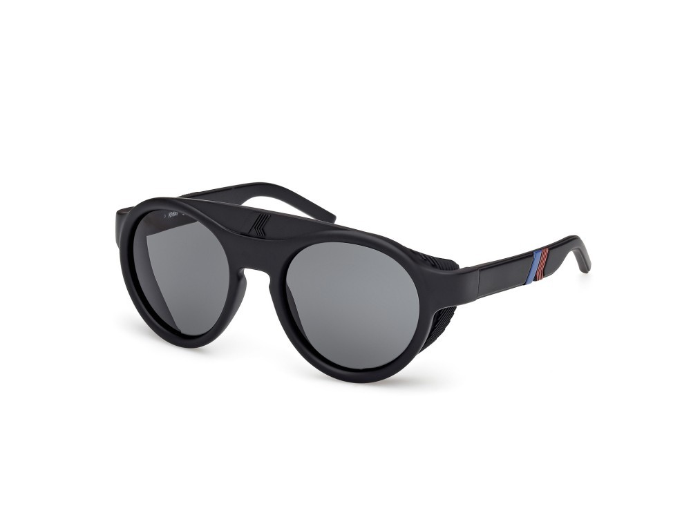 Occhiali da sole K-Way KW0015 (02D) colore nero opaco forma rotondo lenti fumo polar.