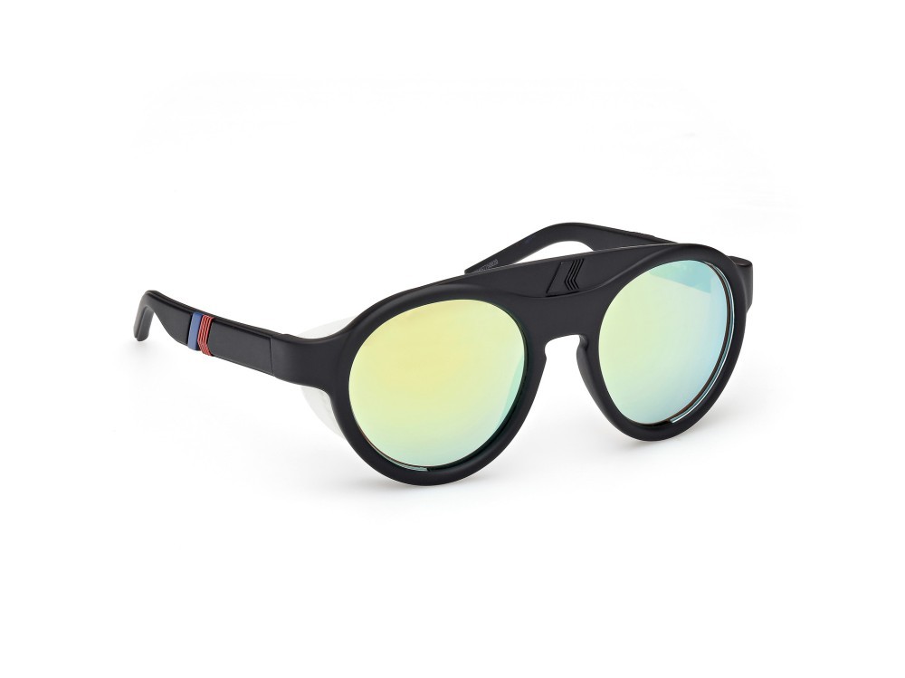 Sunglasses K-Way KW0015 (02Q) color nero opaco shape round lenses verde specchiato