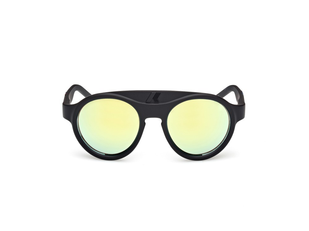 Sunglasses K-Way KW0015 (02Q) color nero opaco shape round lenses verde specchiato