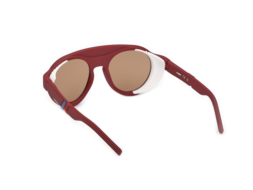 Occhiali da sole K-Way KW0015 (70E) colore bordeaux opaco forma rotondo lenti marrone