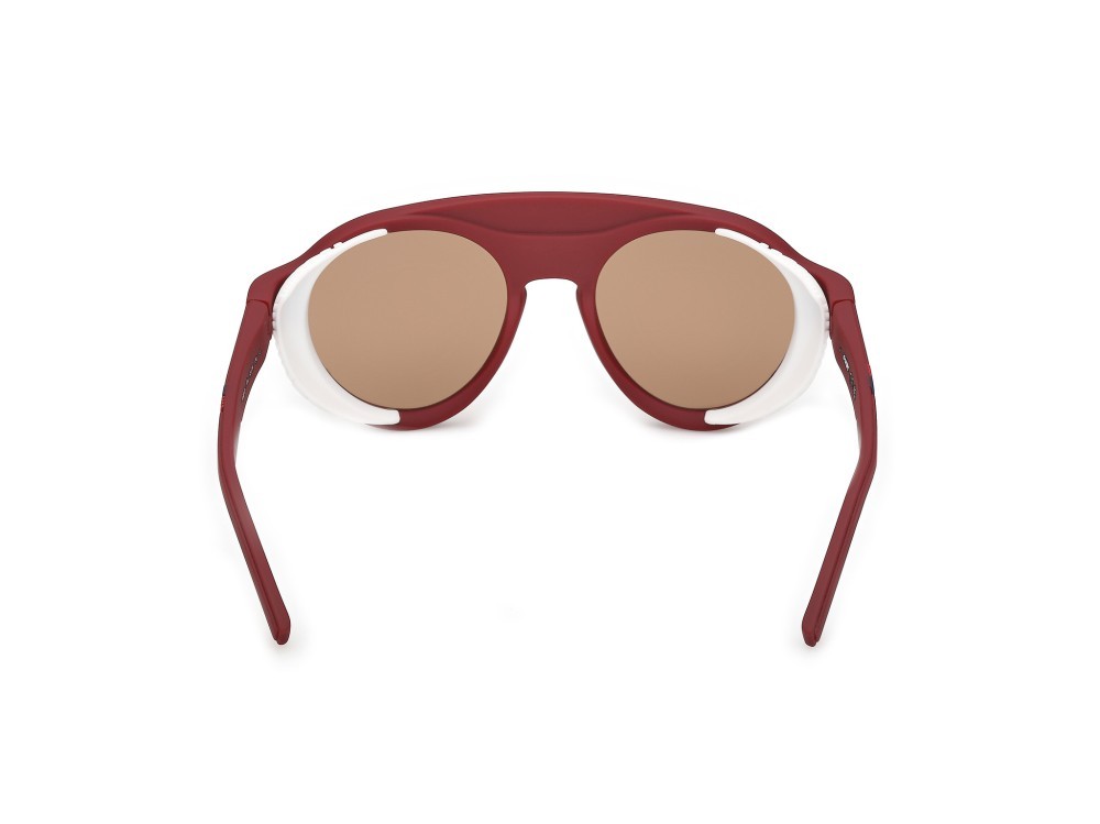 Occhiali da sole K-Way KW0015 (70E) colore bordeaux opaco forma rotondo lenti marrone
