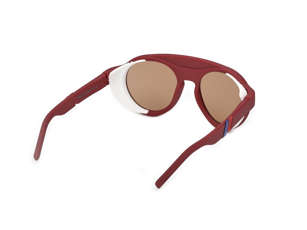 Occhiali da sole K-Way KW0015 (70E) colore bordeaux opaco forma rotondo lenti marrone