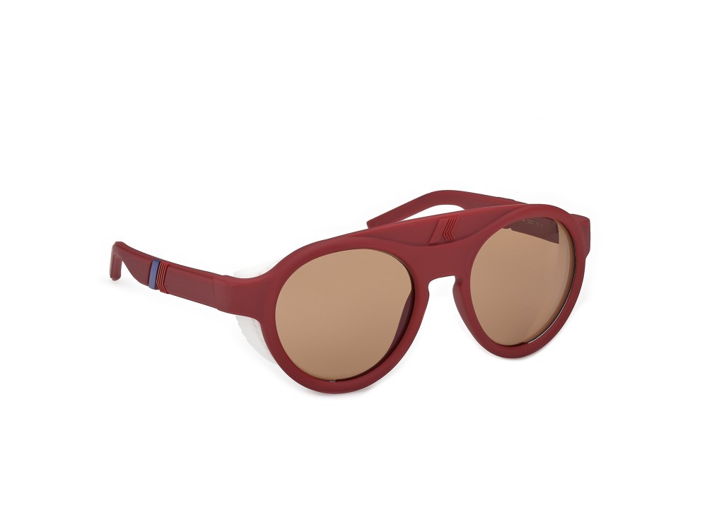 Occhiali da sole K-Way KW0015 (70E) colore bordeaux opaco forma rotondo lenti marrone