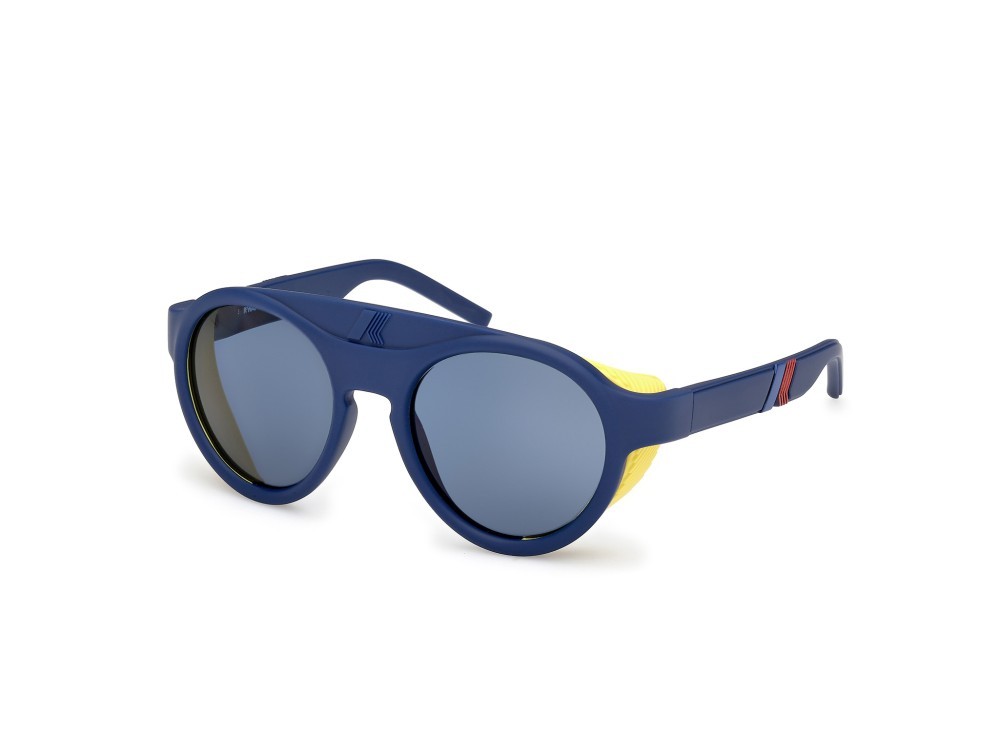 Sunglasses K-Way KW0015 (91V) color blu opaco shape round lenses blu