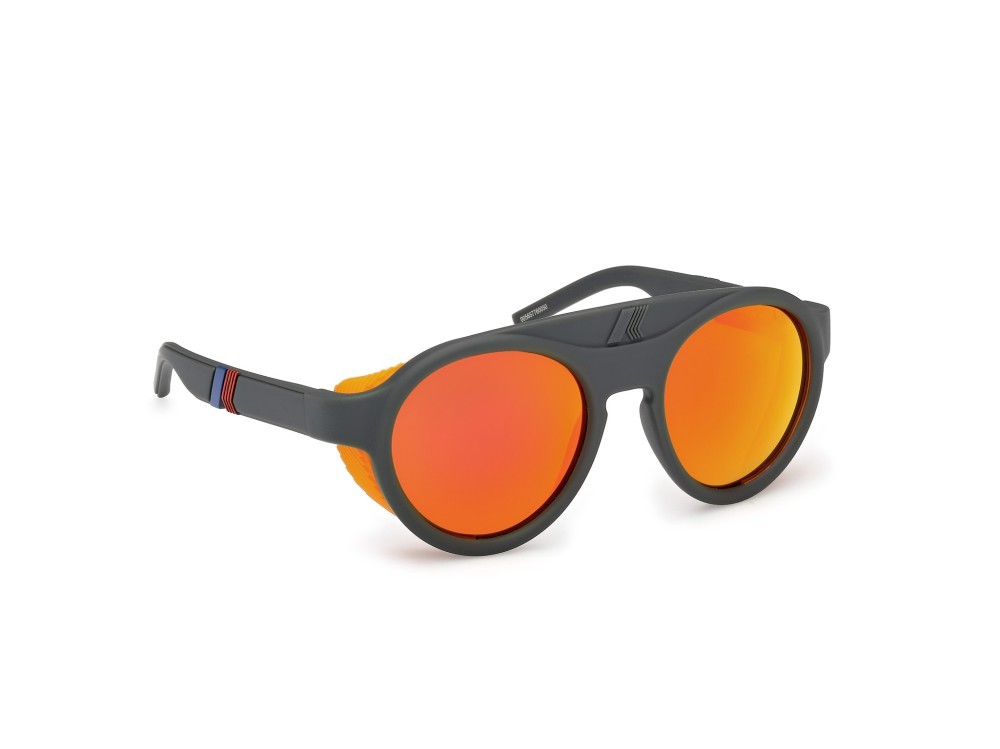 Occhiali da sole K-Way KW0015 (97L) colore verde scuro opaco forma rotondo lenti roviex specchiato