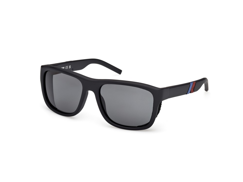 Occhiali da sole K-Way KW0016 (02D) colore nero opaco forma rettangolare lenti fumo polar.