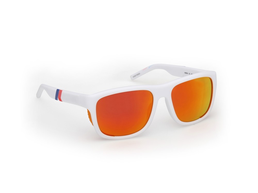 Occhiali da sole K-Way KW0016 (21L) colore bianco opaco forma rettangolare lenti roviex specchiato