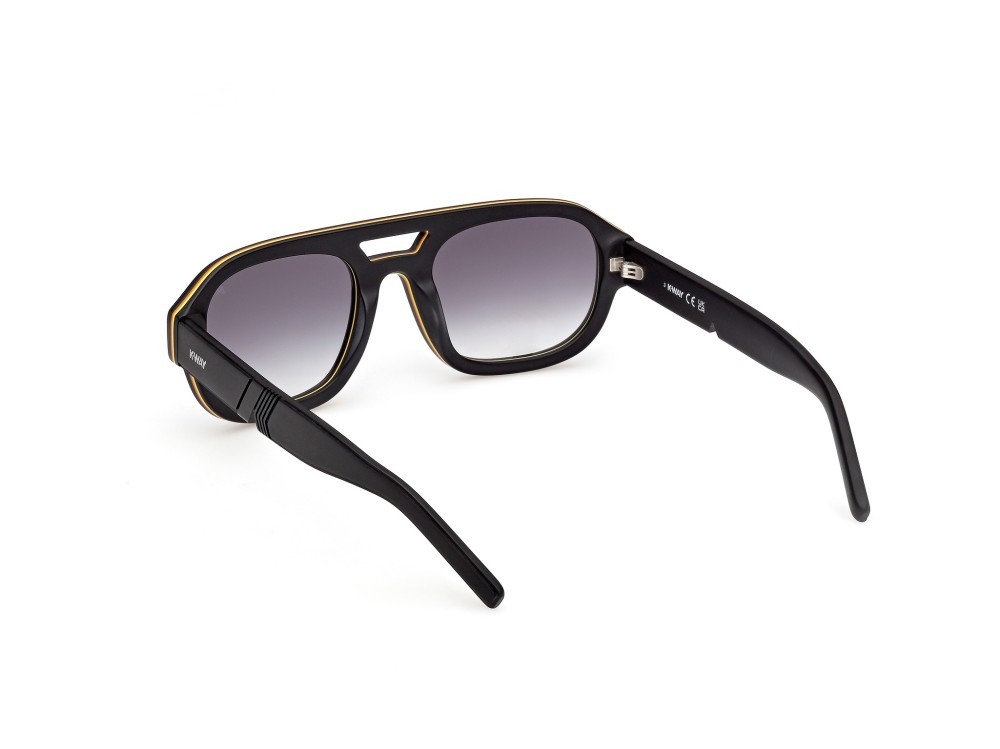 Occhiali da sole K-Way KW0017 (02B) colore nero opaco forma aviator lenti fumo grad.
