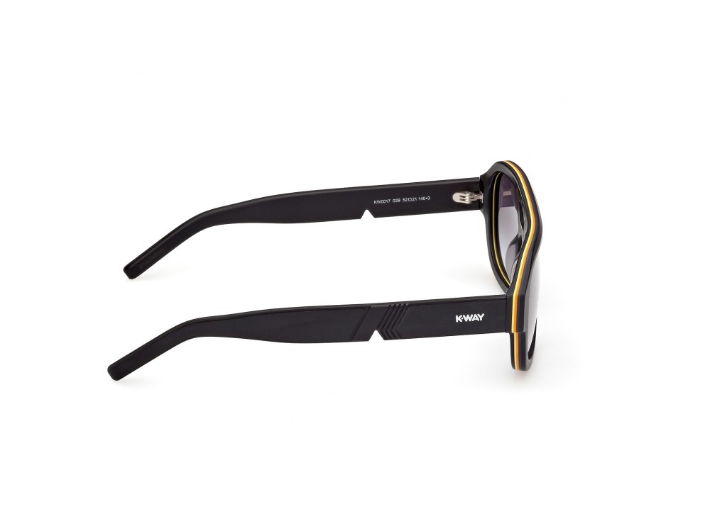 Occhiali da sole K-Way KW0017 (02B) colore nero opaco forma aviator lenti fumo grad.