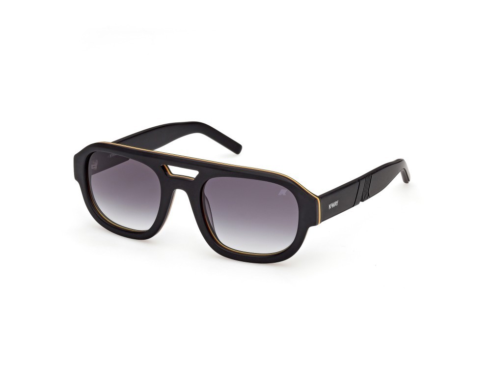 Occhiali da sole K-Way KW0017 (02B) colore nero opaco forma aviator lenti fumo grad.