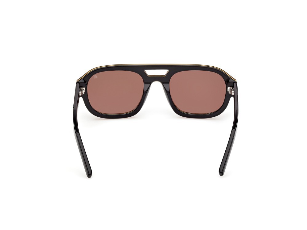 Occhiali da sole K-Way KW0017 (52E) colore avana scura - nero lucido forma aviator lenti marrone