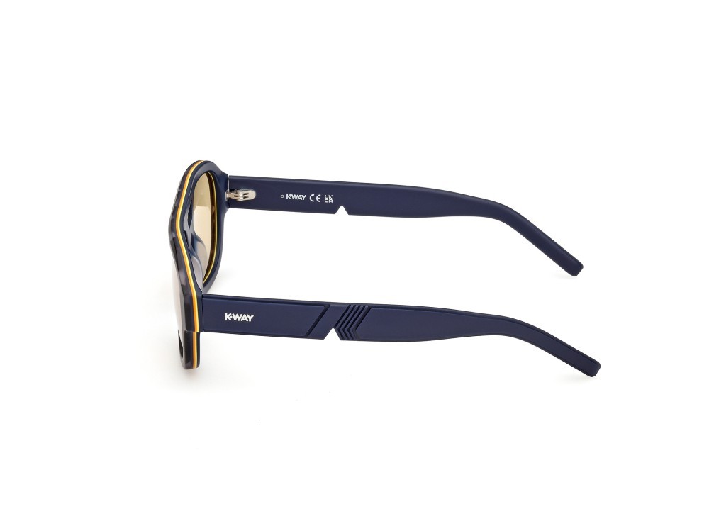 Occhiali da sole K-Way KW0017 (55J) colore avana colorata - blu opaco forma aviator 