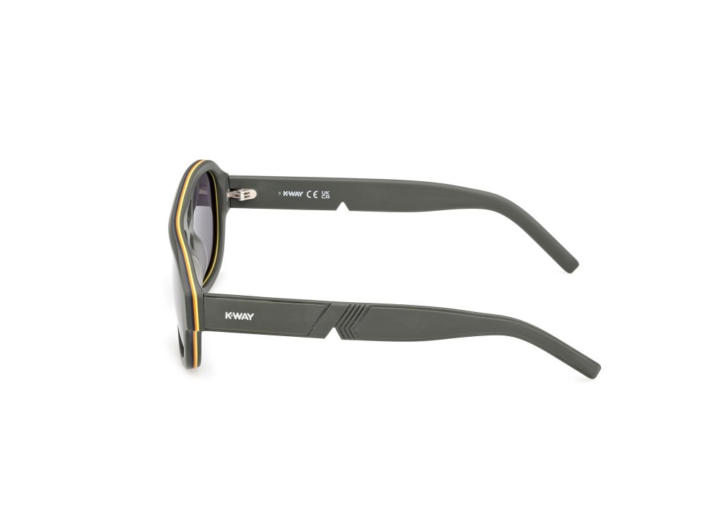 Occhiali da sole K-Way KW0017 (97N) colore verde scuro opaco forma aviator lenti verde
