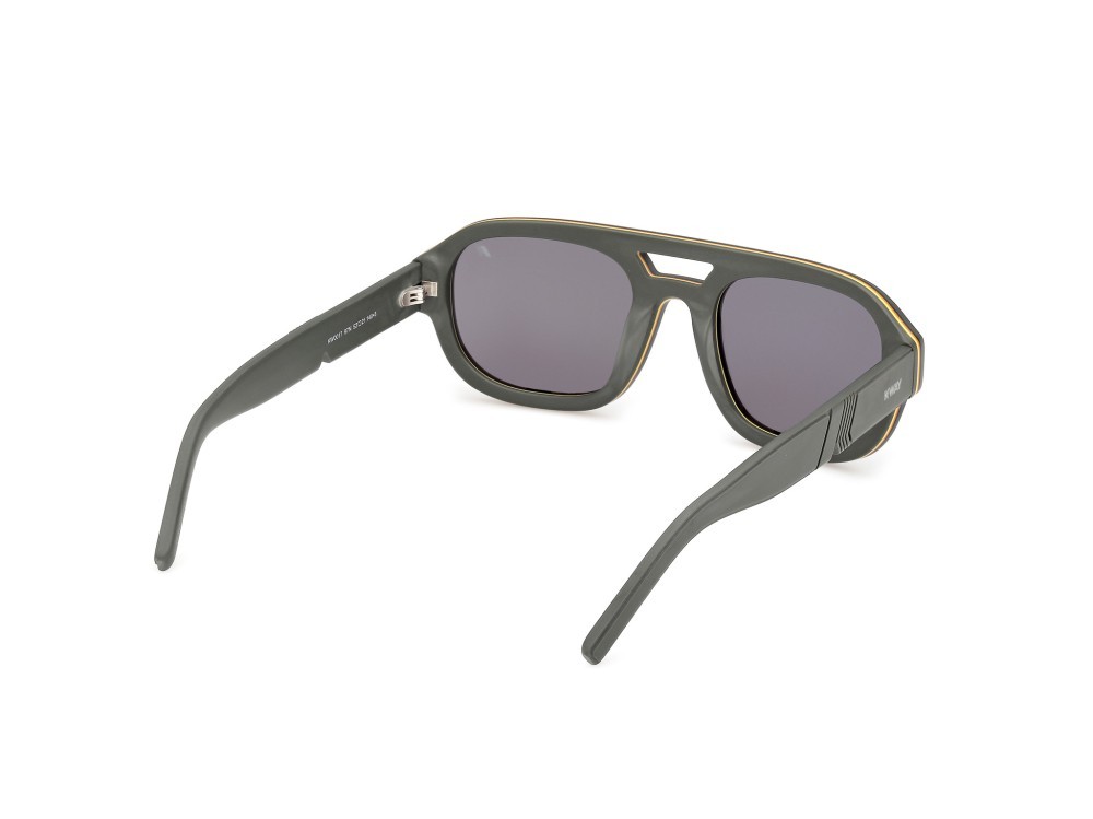 Occhiali da sole K-Way KW0017 (97N) colore verde scuro opaco forma aviator lenti verde