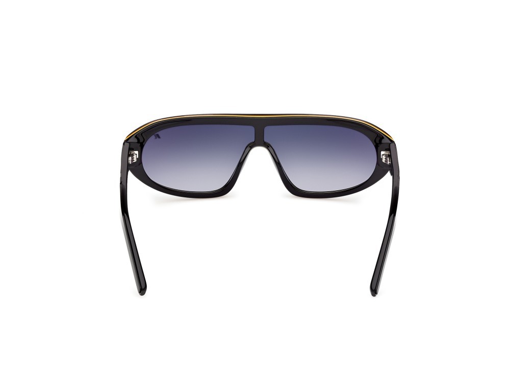 Occhiali da sole K-Way KW0018 (01B) colore nero lucido forma mask lenti fumo grad.