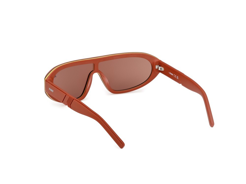 Occhiali da sole K-Way KW0018 (43E) colore arancio scuro lucido forma mask lenti marrone