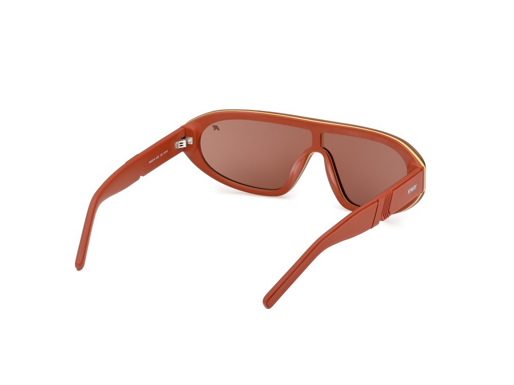 Occhiali da sole K-Way KW0018 (43E) colore arancio scuro lucido forma mask lenti marrone