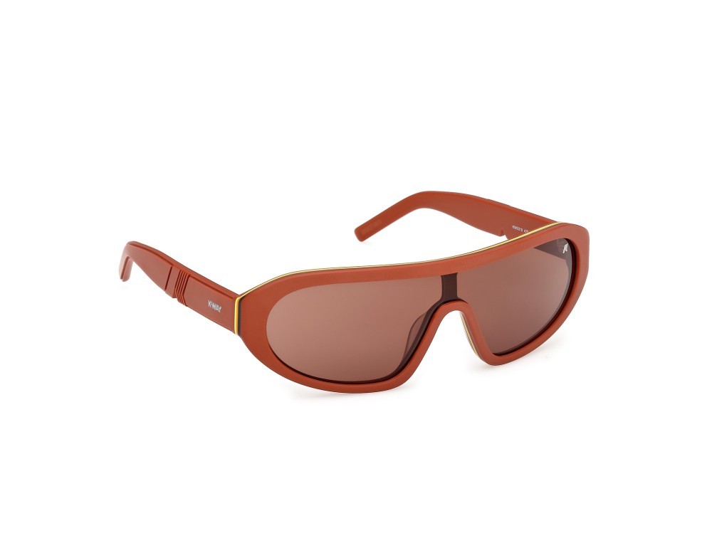 Occhiali da sole K-Way KW0018 (43E) colore arancio scuro lucido forma mask lenti marrone
