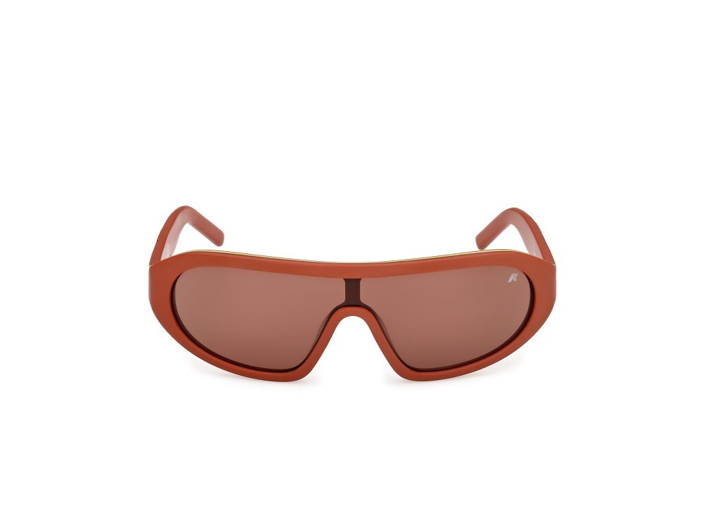 Occhiali da sole K-Way KW0018 (43E) colore arancio scuro lucido forma mask lenti marrone