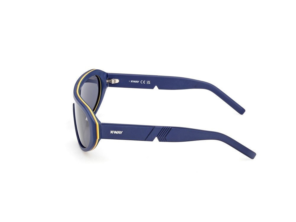 Sunglasses K-Way KW0018 (91V) color blu opaco shape mask lenses blu
