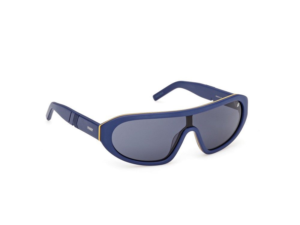 Sunglasses K-Way KW0018 (91V) color blu opaco shape mask lenses blu