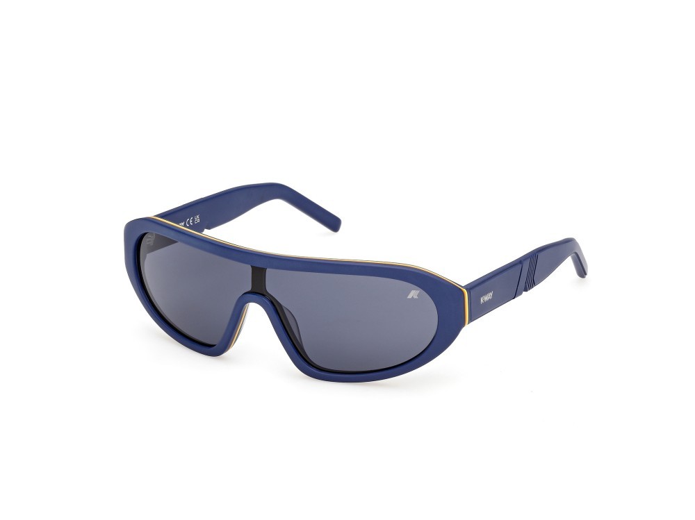 Sunglasses K-Way KW0018 (91V) color blu opaco shape mask lenses blu