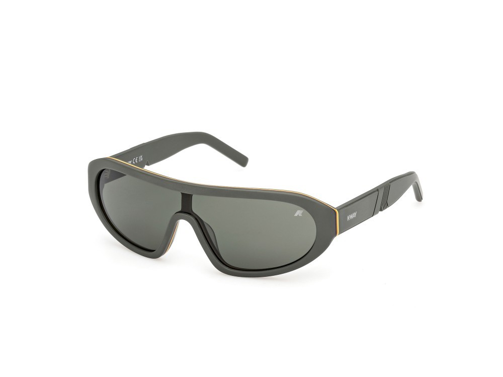 Sunglasses K-Way KW0018 (97N) color verde scuro opaco shape mask lenses verde