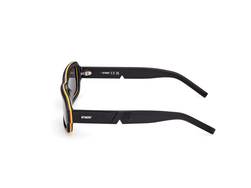 Occhiali da sole K-Way KW0019 (02A) colore nero opaco  forma rettangolare lenti fumo