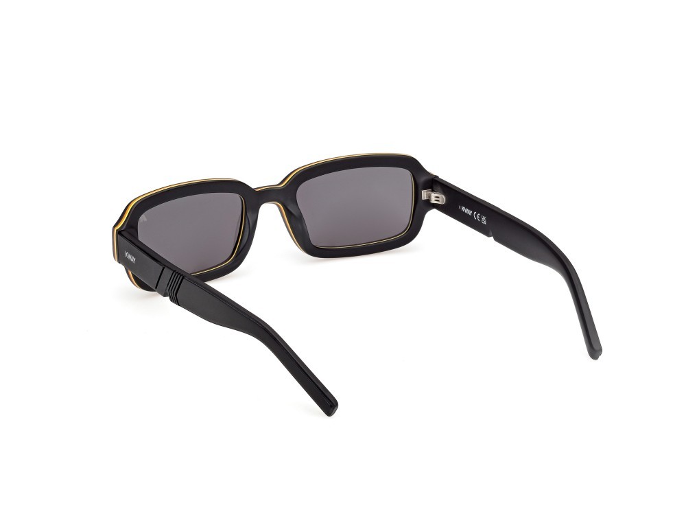 Occhiali da sole K-Way KW0019 (02A) colore nero opaco  forma rettangolare lenti fumo