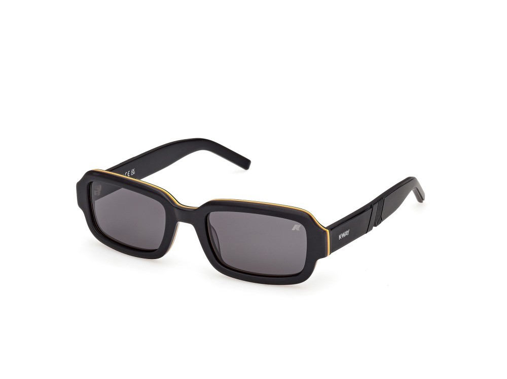 Occhiali da sole K-Way KW0019 (02A) colore nero opaco  forma rettangolare lenti fumo