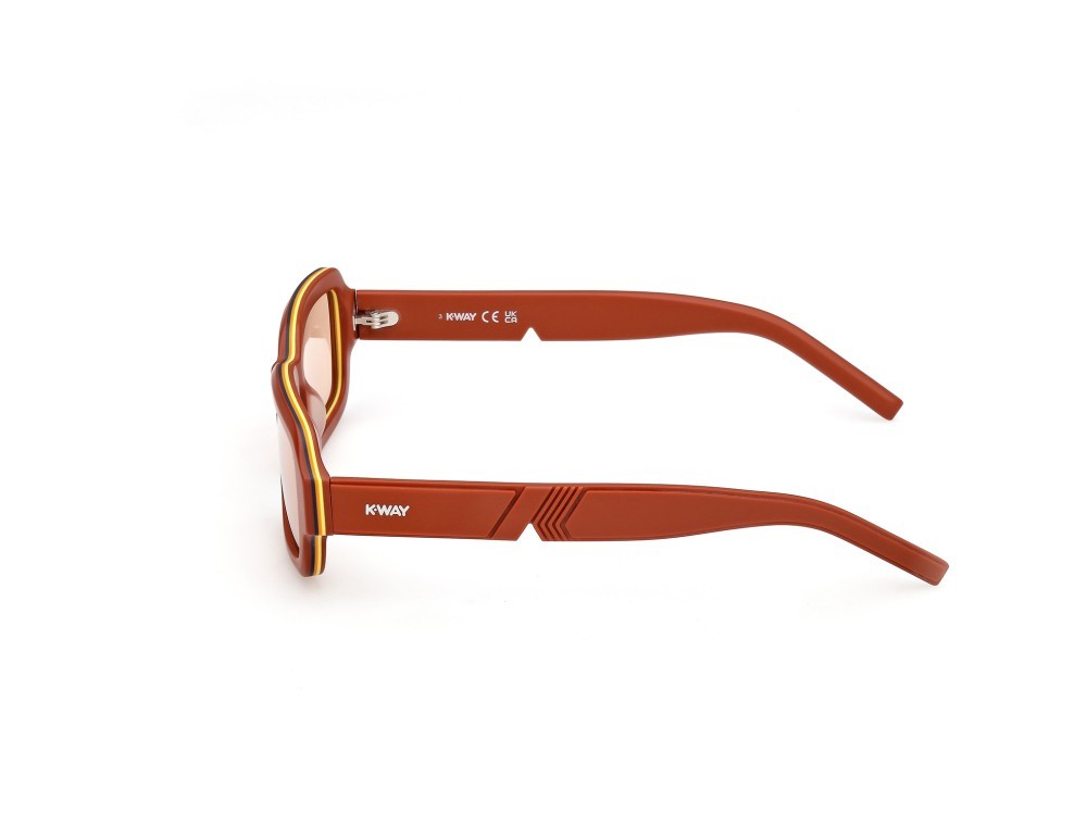 Occhiali da sole K-Way KW0019 (43J) colore arancio chiaro lucido forma rettangolare lenti roviex