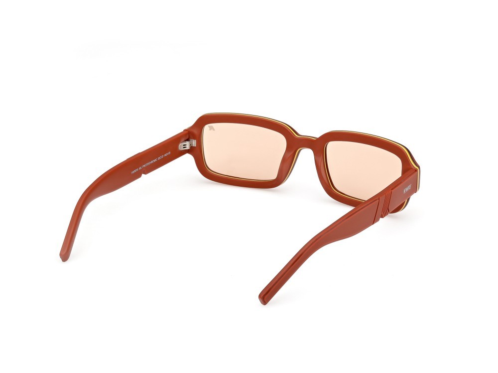 Occhiali da sole K-Way KW0019 (43J) colore arancio chiaro lucido forma rettangolare lenti roviex