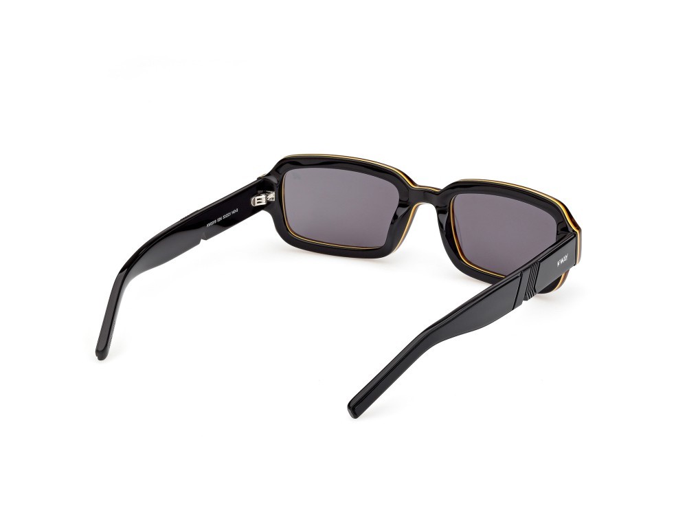 Occhiali da sole K-Way KW0019 (52N) colore avana scura - nero lucido forma rettangolare lenti fumo