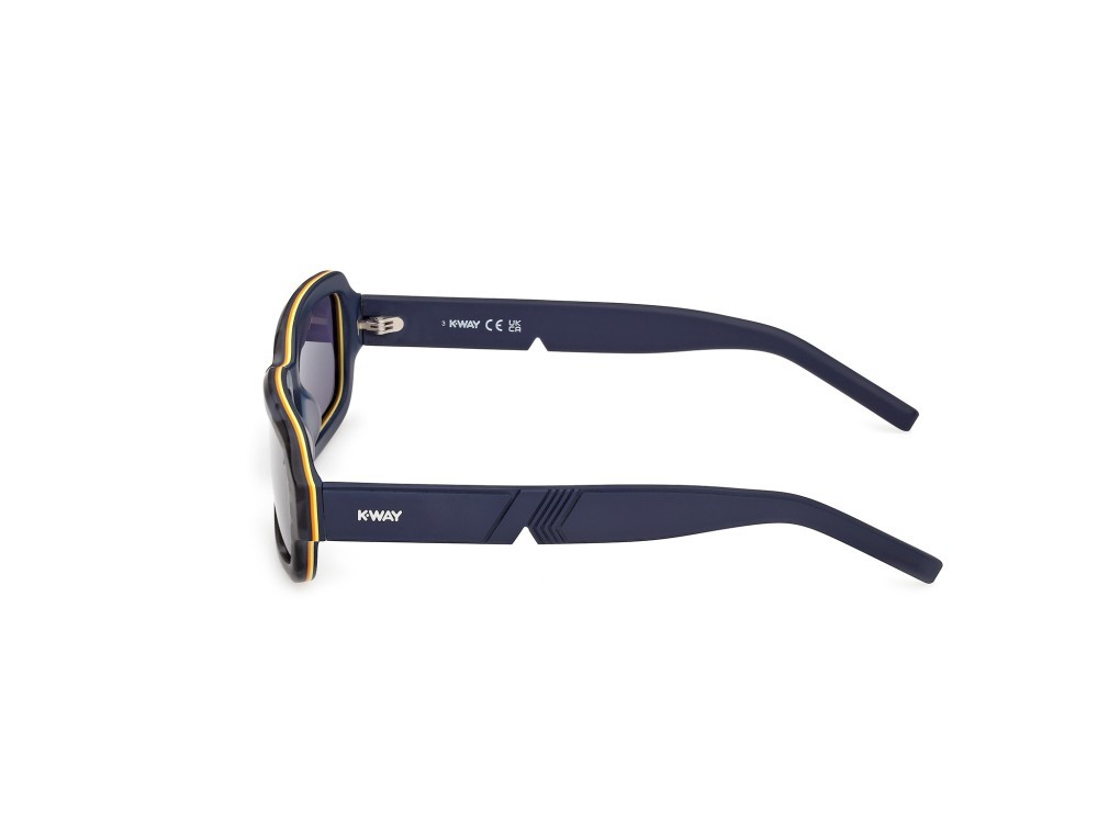 Occhiali da sole K-Way KW0019 (55V) colore avana colorata - blu opaco forma rettangolare lenti blu
