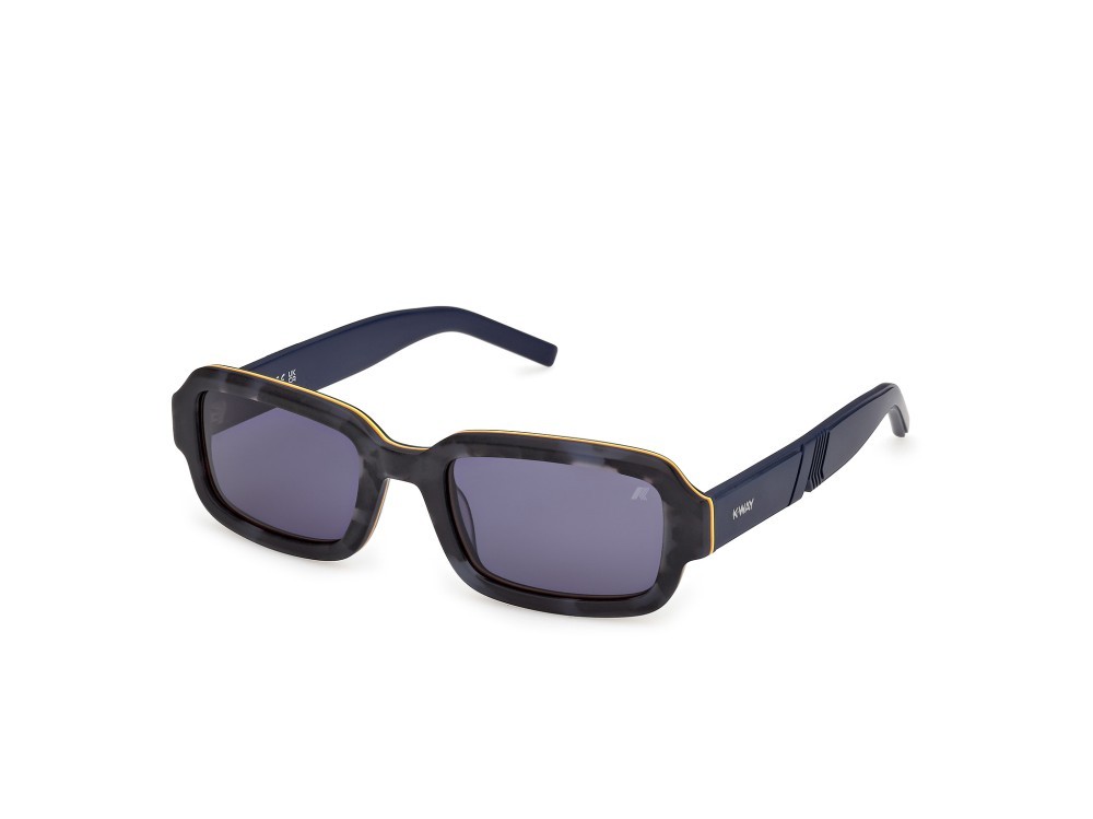 Occhiali da sole K-Way KW0019 (55V) colore avana colorata - blu opaco forma rettangolare lenti blu
