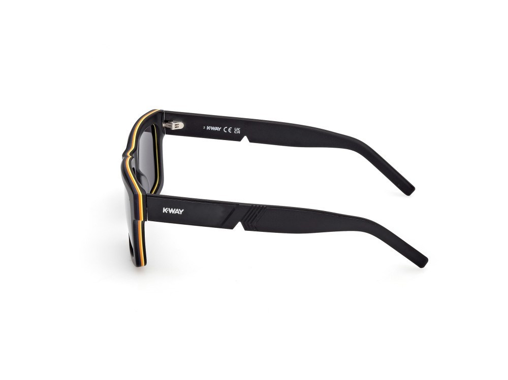 Occhiali da sole K-Way KW0020 (02A) colore nero opaco  forma rettangolare lenti fumo