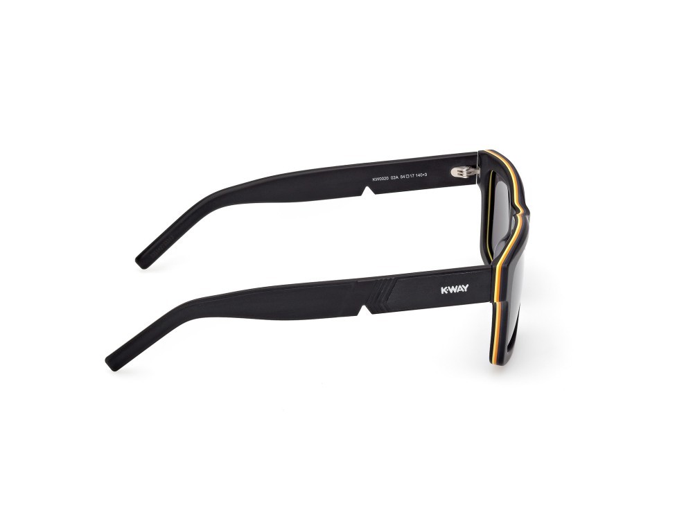 Occhiali da sole K-Way KW0020 (02A) colore nero opaco  forma rettangolare lenti fumo