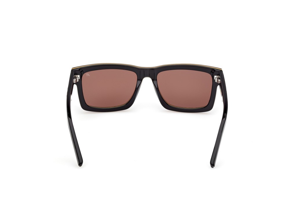 Occhiali da sole K-Way KW0020 (52E) colore avana scura - nero lucido forma rettangolare lenti marrone